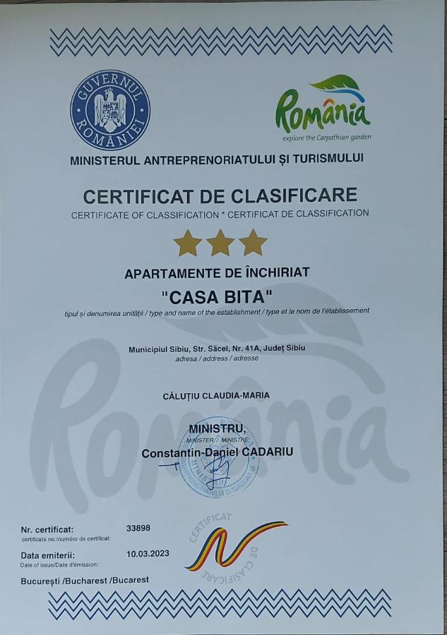 Casa Bita Lägenhet Sibiu Exteriör bild